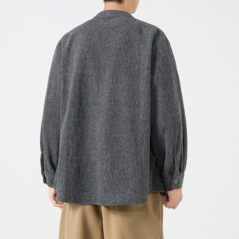 Buddha Stones Long Sleeve Frog-button Design Men's Cotton Jacket Shirt With Pockets - image 4