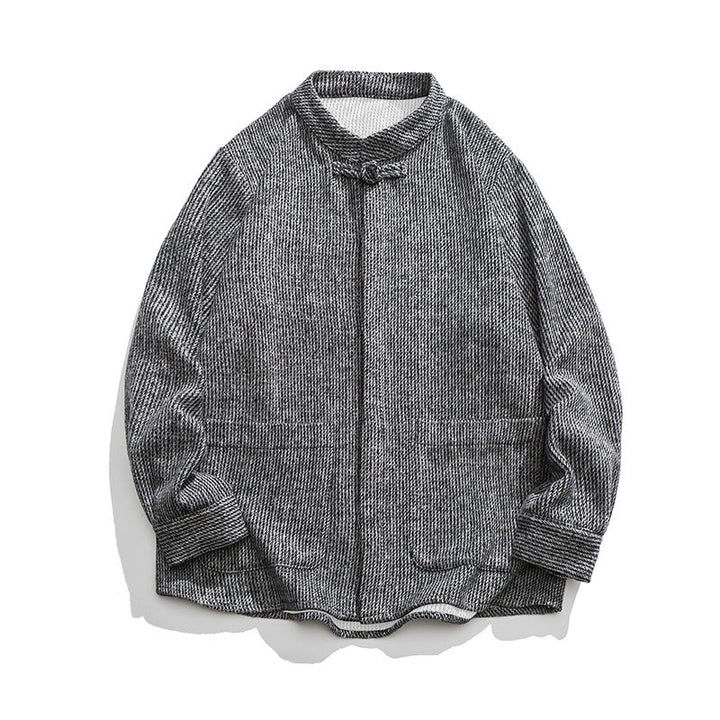 Buddha Stones Long Sleeve Frog-button Design Men's Cotton Jacket Shirt With Pockets - DarkGray - US/UK/AU46，EU56 (5XL) - image 10