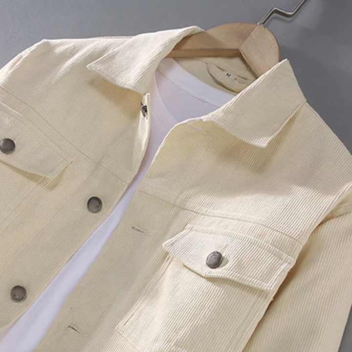 Buddha Stones Plain Long Sleeve Button Design Men's Cotton Jacket Shirt With Pockets - image 2