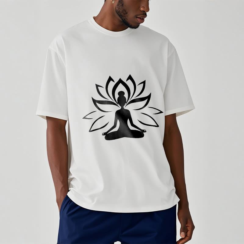 Buddha Stones Lotus Meditating Person Tee T-shirt - image 8