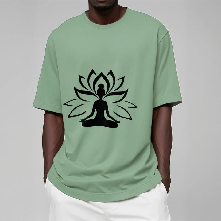 Buddha Stones Lotus Meditating Person Tee T-shirt - image 15