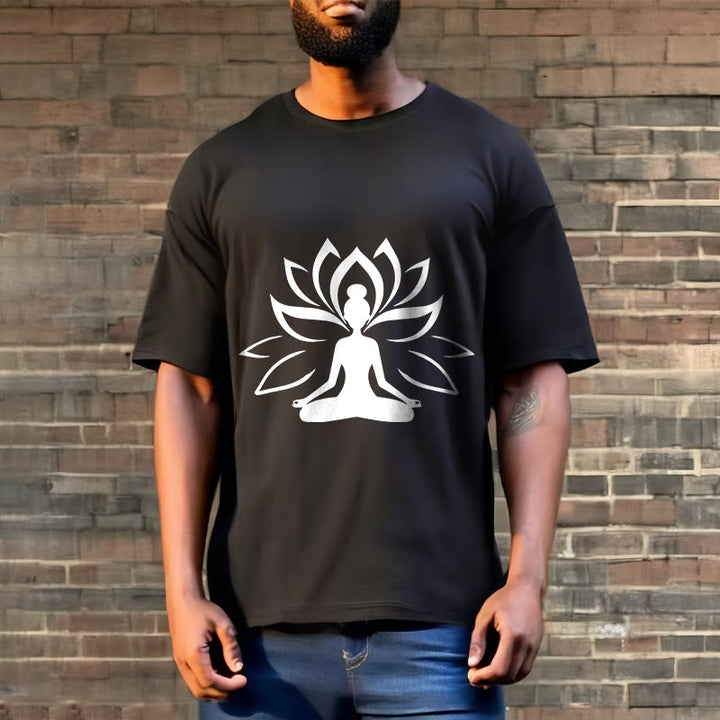 Buddha Stones Lotus Meditating Person Tee T-shirt - image 5