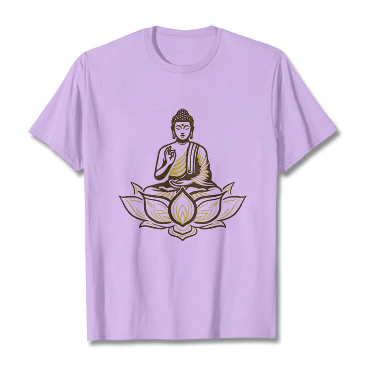 Buddha Stones Buddha Meditating In The Lotus Tee T-shirt - Plum - 2XL - image 16