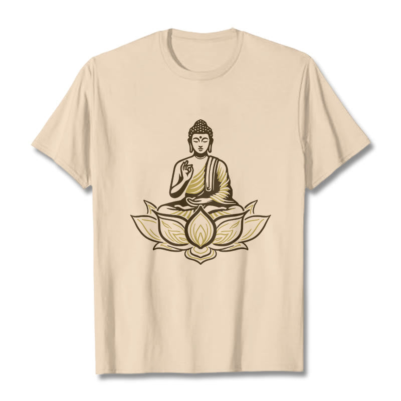Buddha Stones Buddha Meditating In The Lotus Tee T-shirt - Bisque - 2XL - image 8