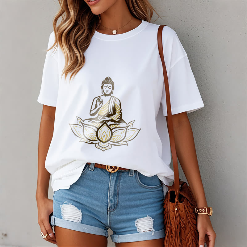 Buddha Stones Buddha Meditating In The Lotus Tee T-shirt - image 2