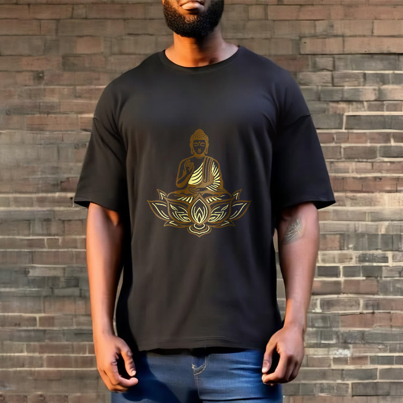 Buddha Stones Buddha Meditating In The Lotus Tee T-shirt - image 6