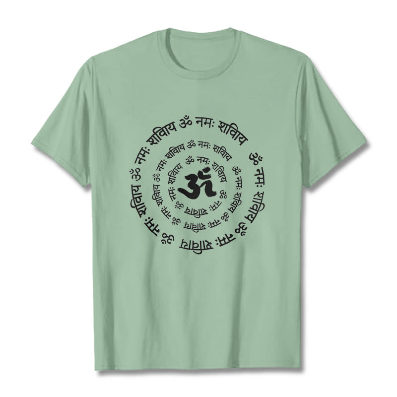 Buddha Stones OM Symbol Sanskrit Mantras Design Cotton Tee T-shirt - PaleGreen - 2XL - image 17