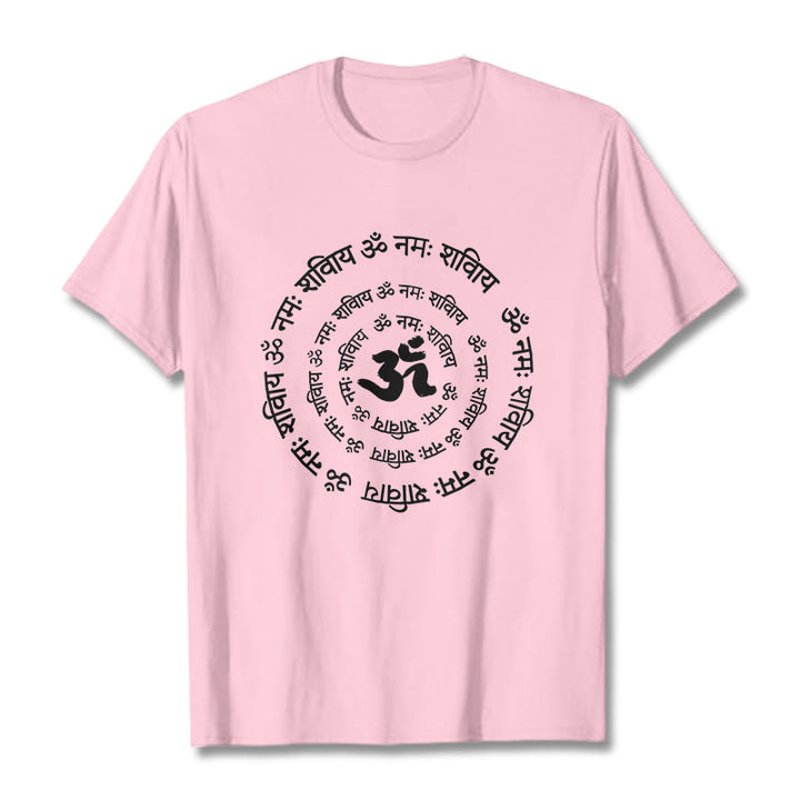 Buddha Stones OM Symbol Sanskrit Mantras Design Cotton Tee T-shirt - LightPink - 2XL - image 15