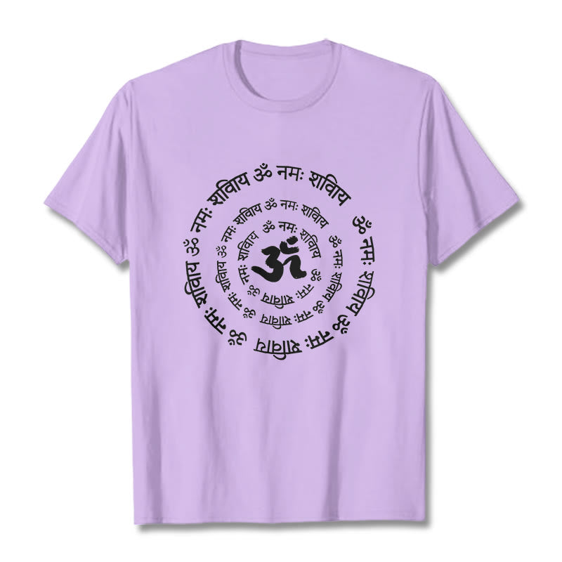 Buddha Stones OM Symbol Sanskrit Mantras Design Cotton Tee T-shirt - Plum - 2XL - image 13