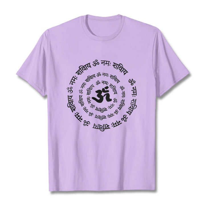 Buddha Stones OM Symbol Sanskrit Mantras Design Cotton Tee T-shirt - Plum - 2XL - image 13