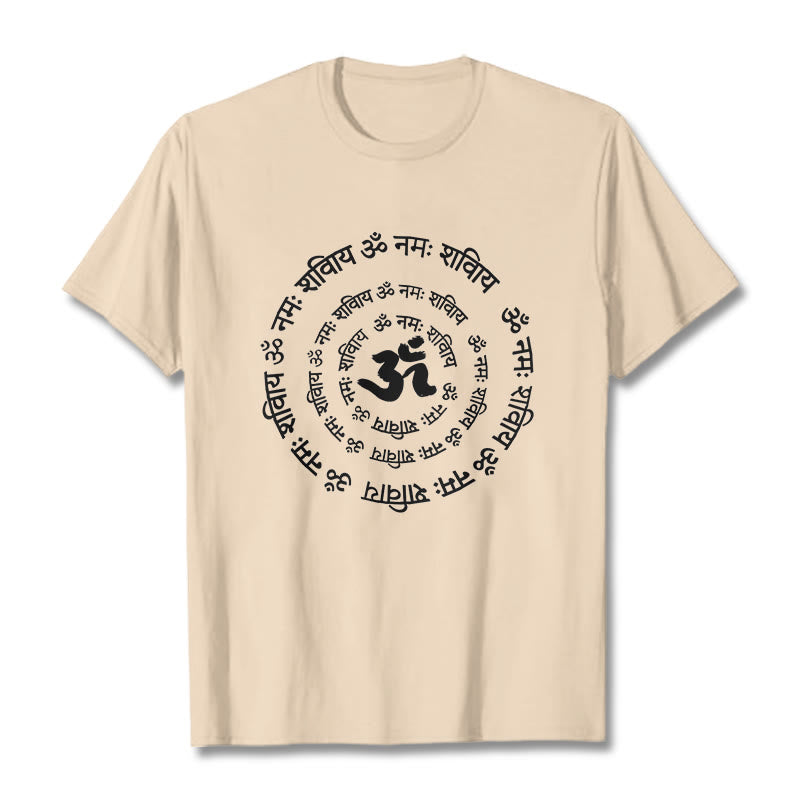 Buddha Stones OM Symbol Sanskrit Mantras Design Cotton Tee T-shirt - Bisque - 2XL - image 11