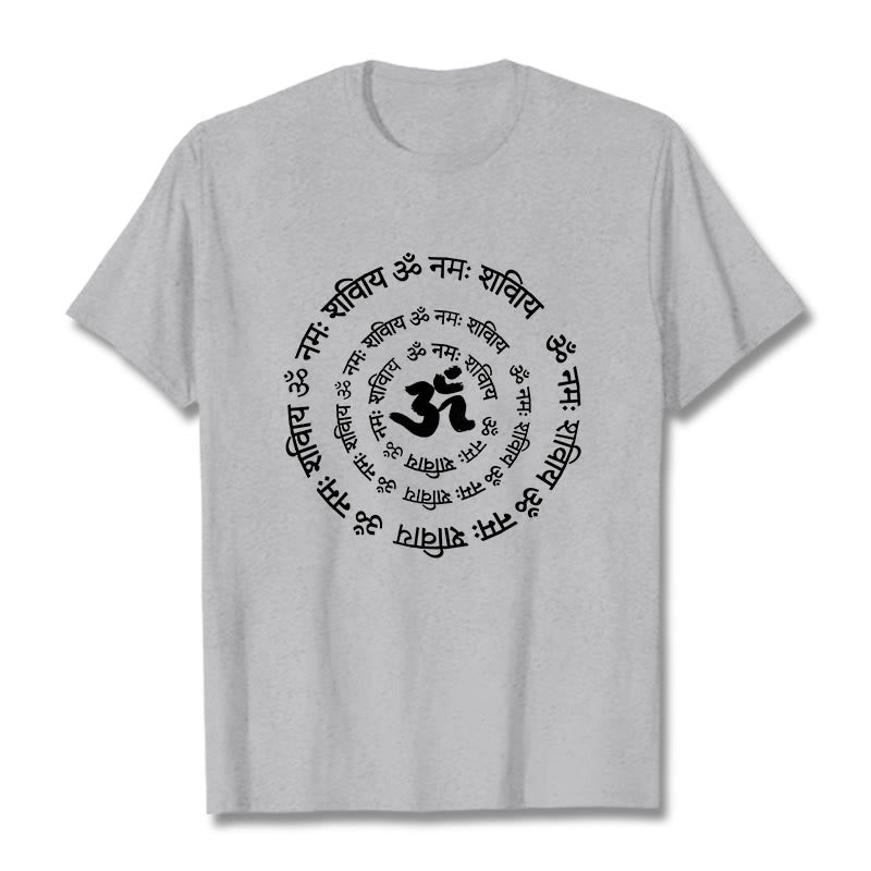 Buddha Stones OM Symbol Sanskrit Mantras Design Cotton Tee T-shirt - LightGrey - 2XL - image 19
