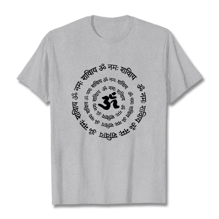 Buddha Stones OM Symbol Sanskrit Mantras Design Cotton Tee T-shirt - LightGrey - 2XL - image 19