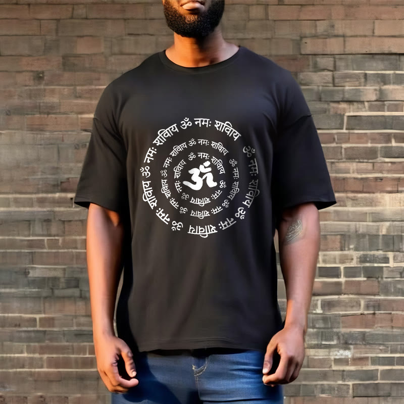 Buddha Stones OM Symbol Sanskrit Mantras Design Cotton Tee T-shirt - image 8