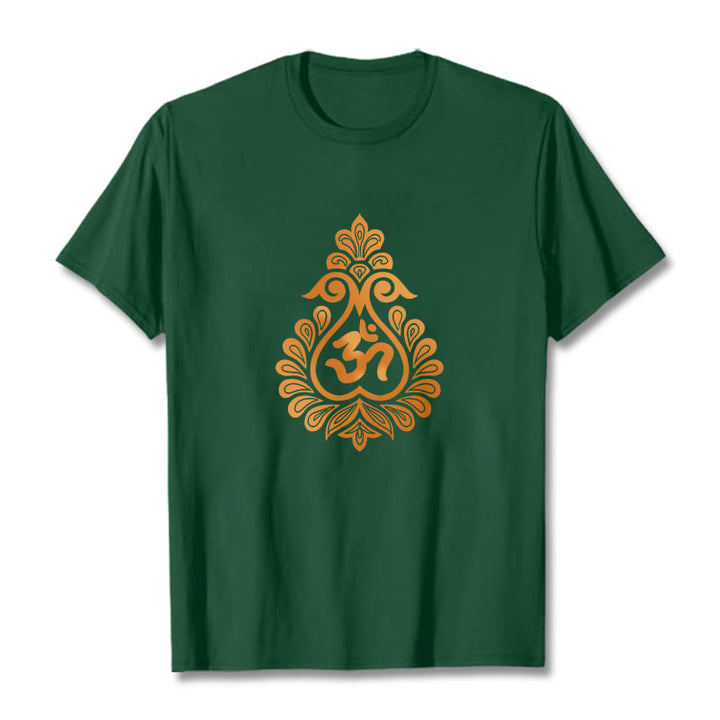 Buddha Stones Gourd OM Symbol Design Tee T-shirt - ForestGreen - 2XL - image 8