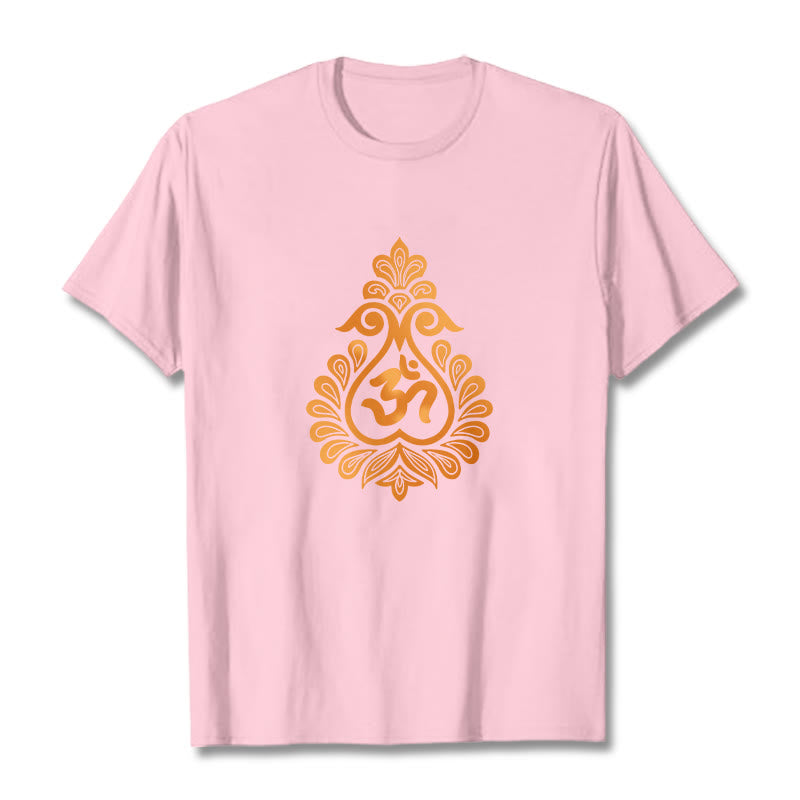 Buddha Stones Gourd OM Symbol Design Tee T-shirt - LightPink - 2XL - image 15