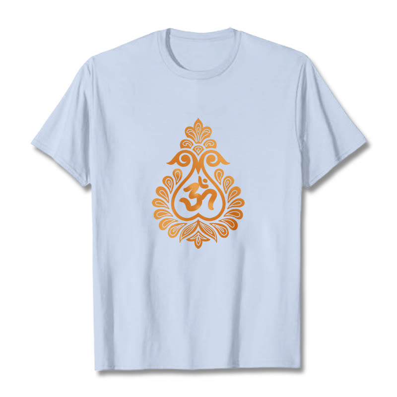 Buddha Stones Gourd OM Symbol Design Tee T-shirt - LightCyan - 2XL - image 10