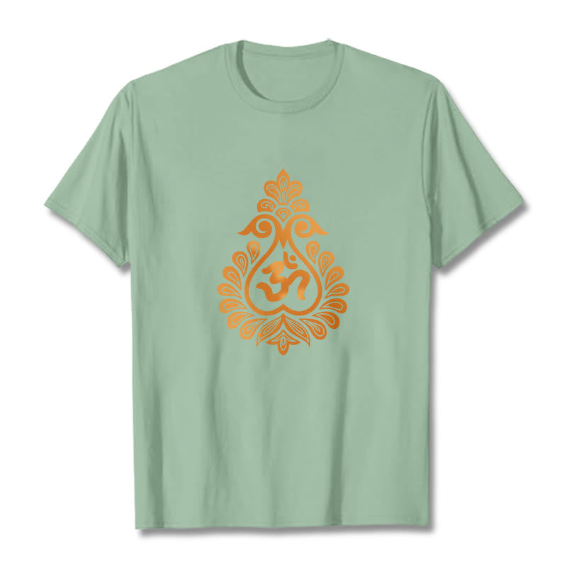 Buddha Stones Gourd OM Symbol Design Tee T-shirt - PaleGreen - 2XL - image 17