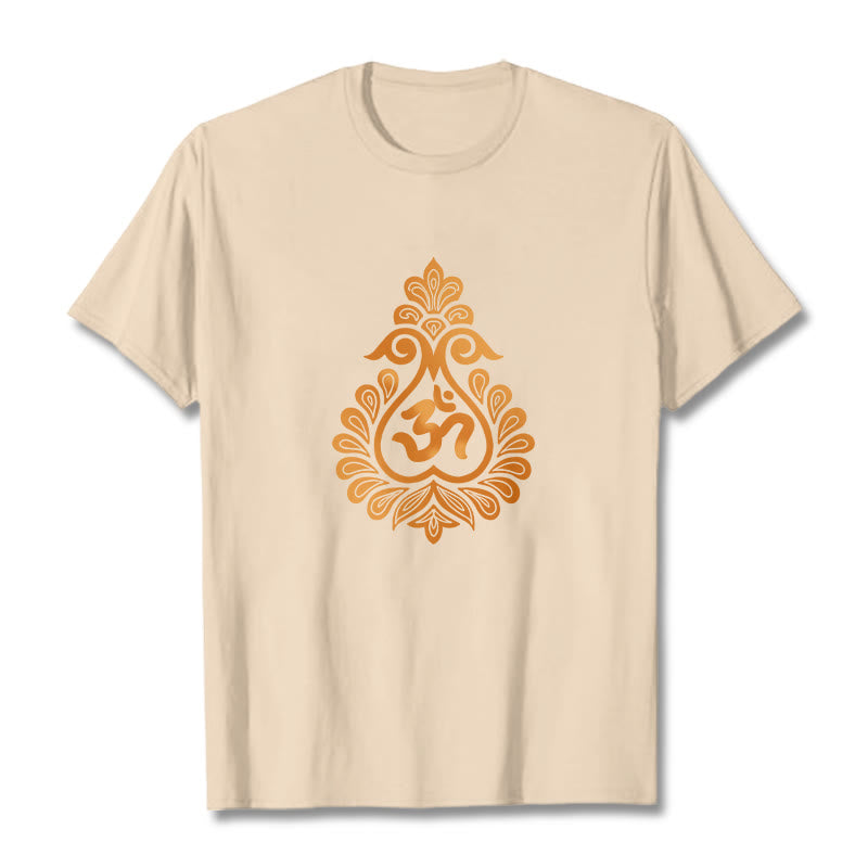 Buddha Stones Gourd OM Symbol Design Tee T-shirt - Bisque - 2XL - image 11
