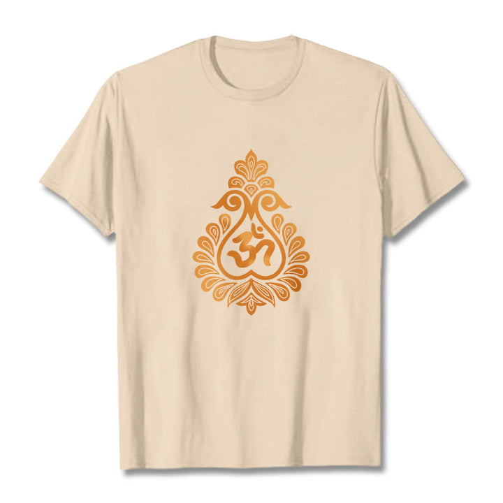 Buddha Stones Gourd OM Symbol Design Tee T-shirt - Bisque - 2XL - image 11