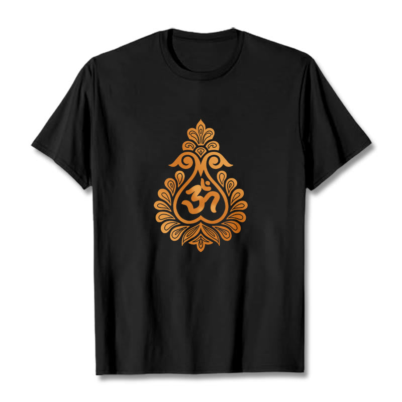 Buddha Stones Gourd OM Symbol Design Tee T-shirt - Black - 2XL - image 4