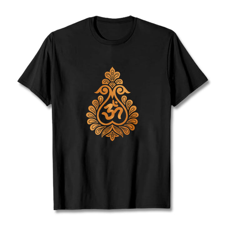 Buddha Stones Gourd OM Symbol Design Tee T-shirt - Black - 2XL - image 4