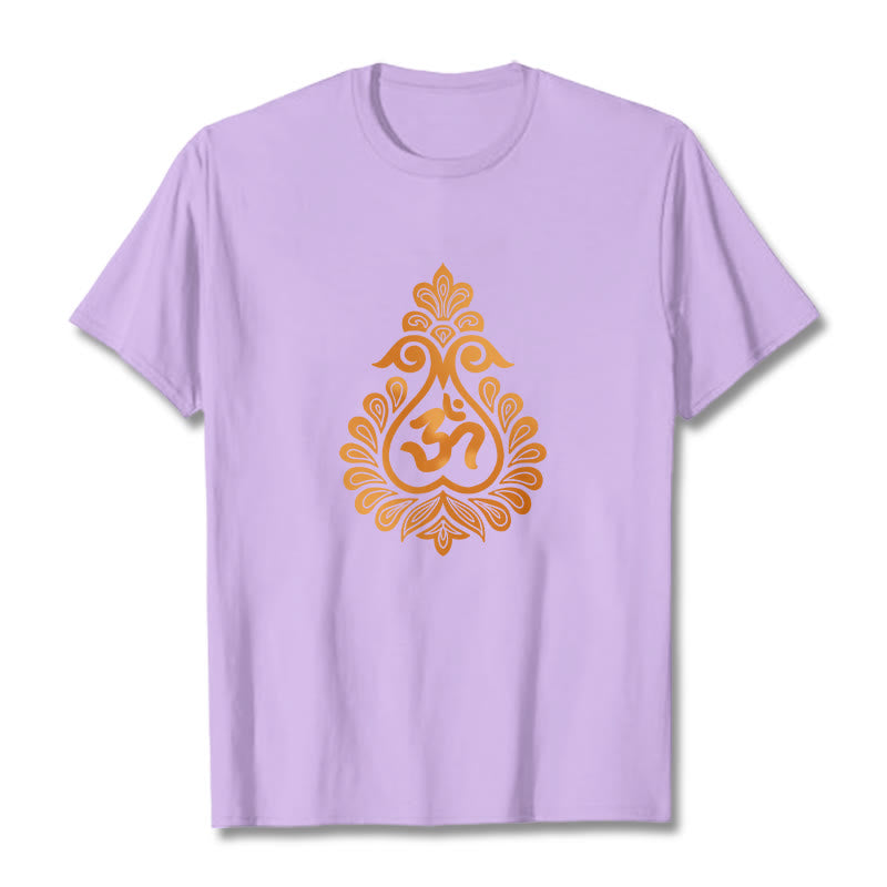 Buddha Stones Gourd OM Symbol Design Tee T-shirt - Plum - 2XL - image 13
