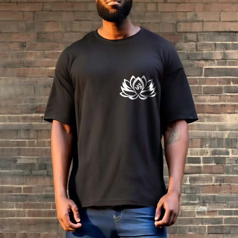 Buddha Stones Lotus Flower OM Symbol Design Tee T-shirt - image 2