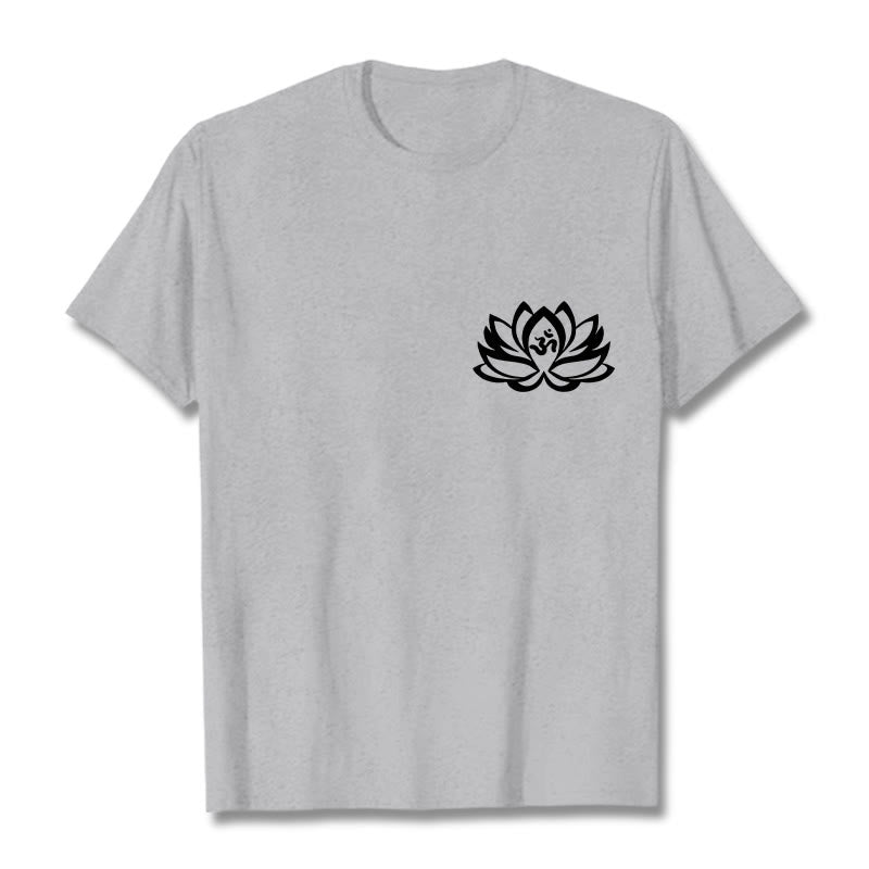 Buddha Stones Lotus Flower OM Symbol Design Tee T-shirt - LightGrey - 2XL - image 19