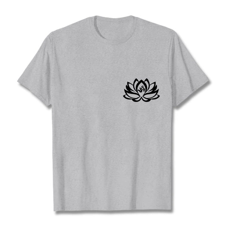 Buddha Stones Lotus Flower OM Symbol Design Tee T-shirt - LightGrey - 2XL - image 19