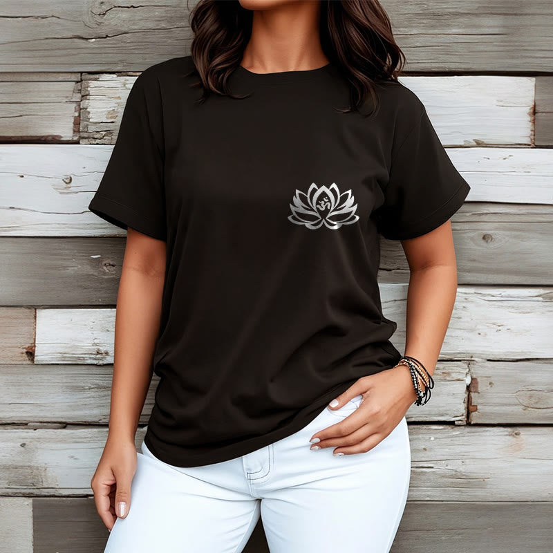 Buddha Stones Lotus Flower OM Symbol Design Tee T-shirt - image 3