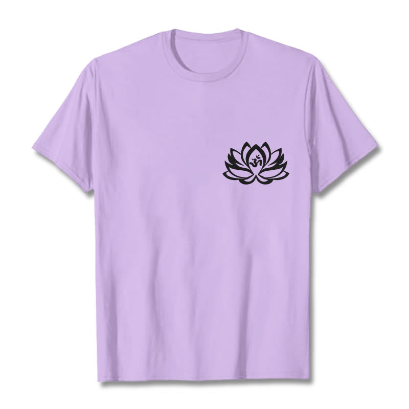 Buddha Stones Lotus Flower OM Symbol Design Tee T-shirt - Plum - 2XL - image 13