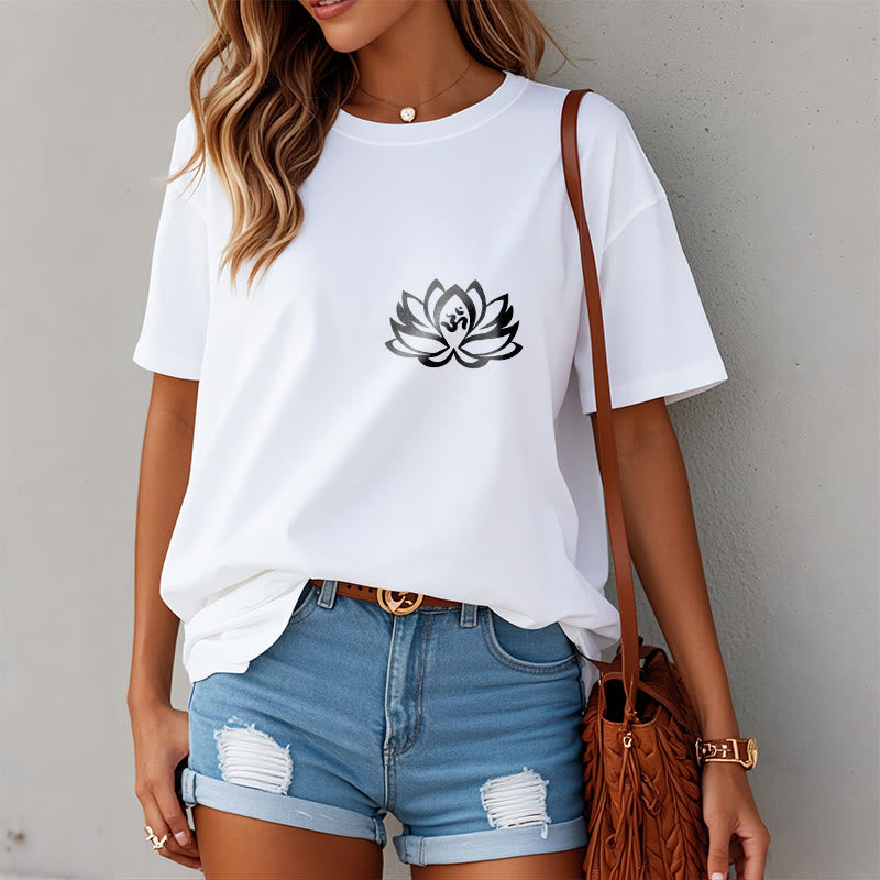 Buddha Stones Lotus Flower OM Symbol Design Tee T-shirt - image 9
