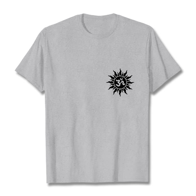 Buddha Stones Sun OM Symbol Design Tee T-shirt - LightGrey - 2XL - image 19