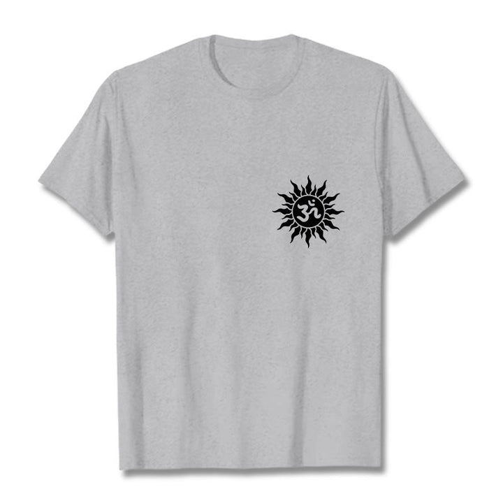 Buddha Stones Sun OM Symbol Design Tee T-shirt - LightGrey - 2XL - image 19