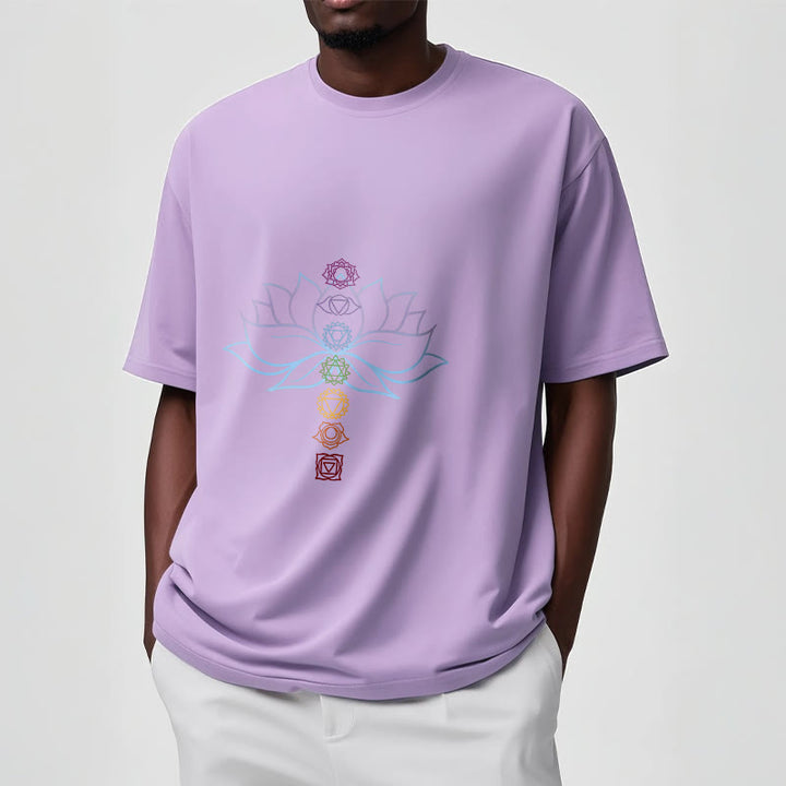 Buddha Stones Pastel Hues Lotus Flower Chakra Symbols Meditation Cotton Tee T-shirt - image 17
