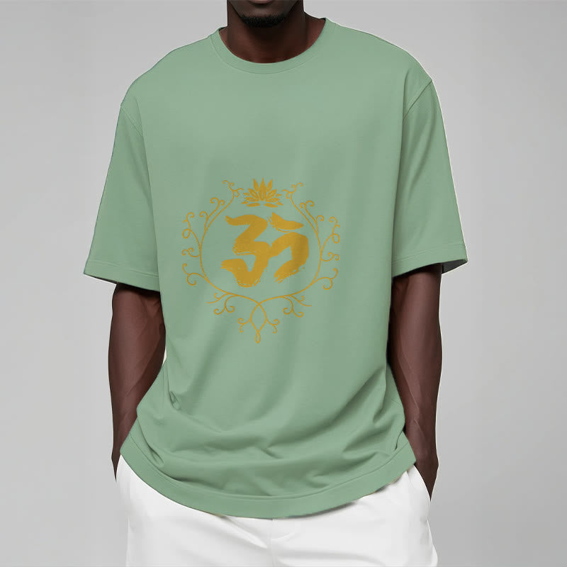 Buddha Stones Om Lotus Flower Vine Pattern Meditation Cotton Tee T-shirt - image 15