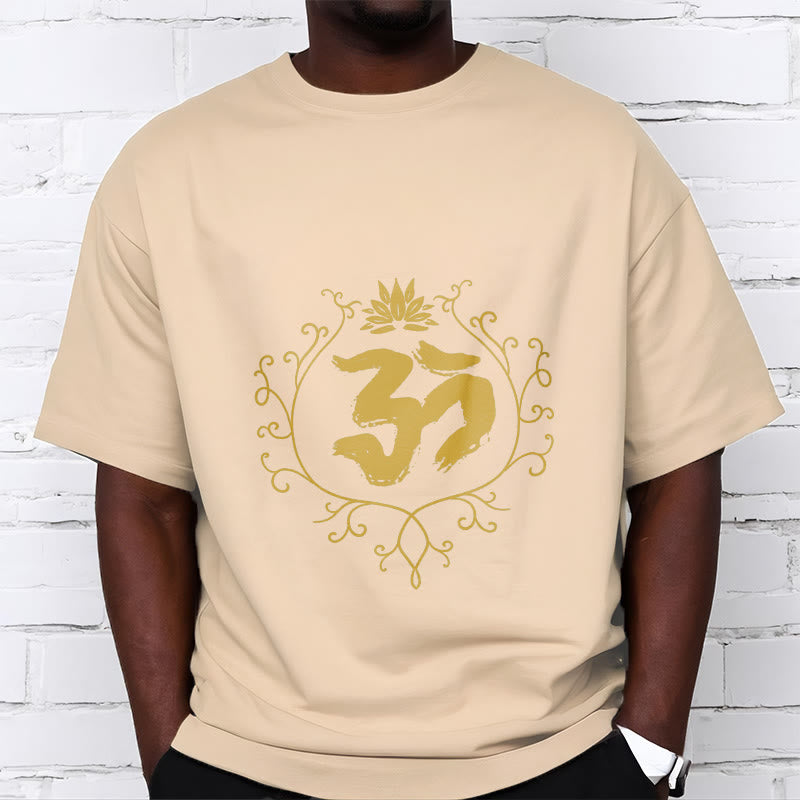 Buddha Stones Om Lotus Flower Vine Pattern Meditation Cotton Tee T-shirt - image 9