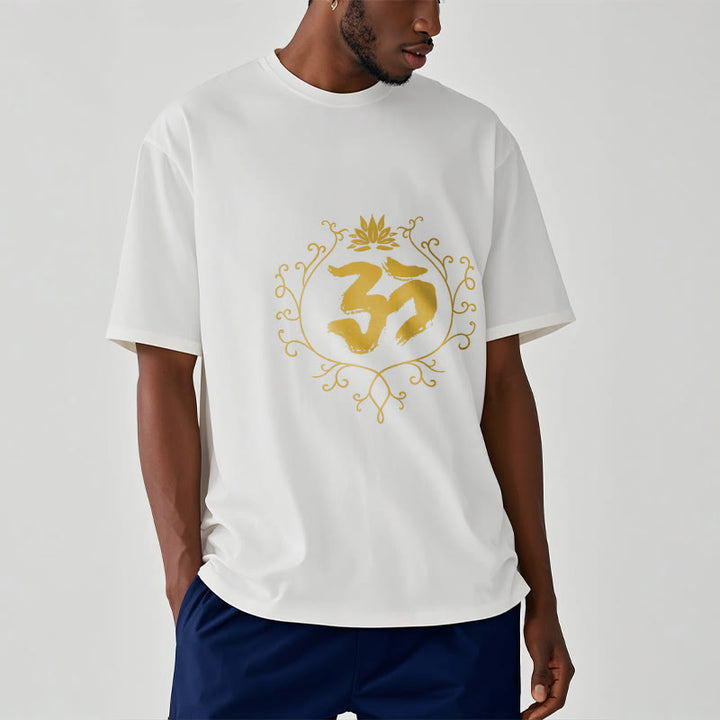 Buddha Stones Om Lotus Flower Vine Pattern Meditation Cotton Tee T-shirt - image 7