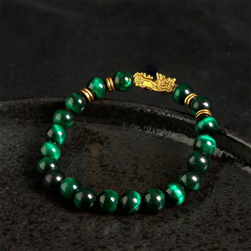 Buddha Stones Various Color Tiger Eye Beads Spacer Beads Pixiu Wealth Courage Bracelet - image 1