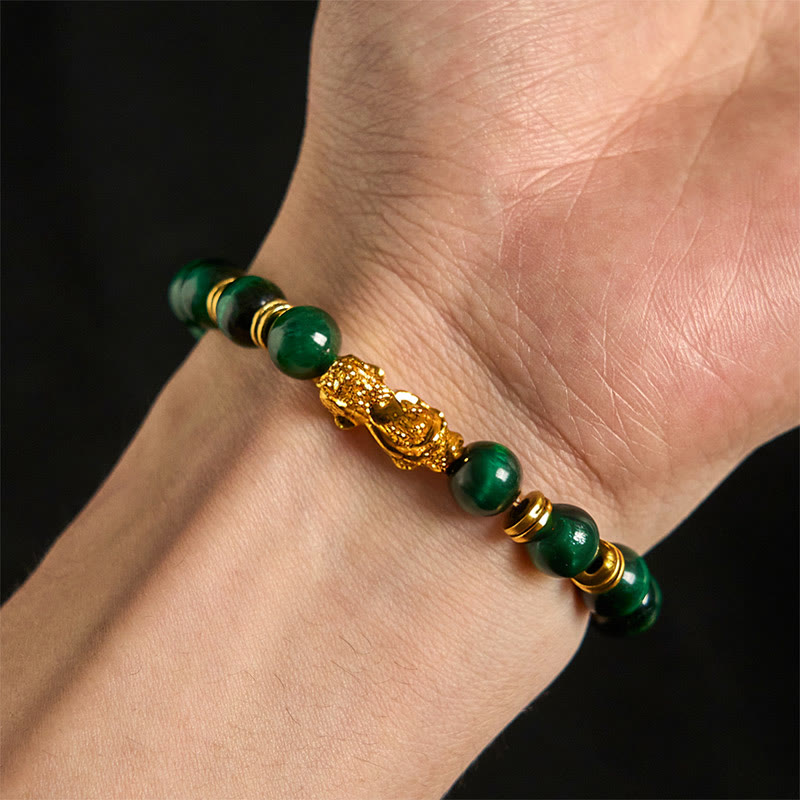 Buddha Stones Various Color Tiger Eye Beads Spacer Beads Pixiu Wealth Courage Bracelet - image 3