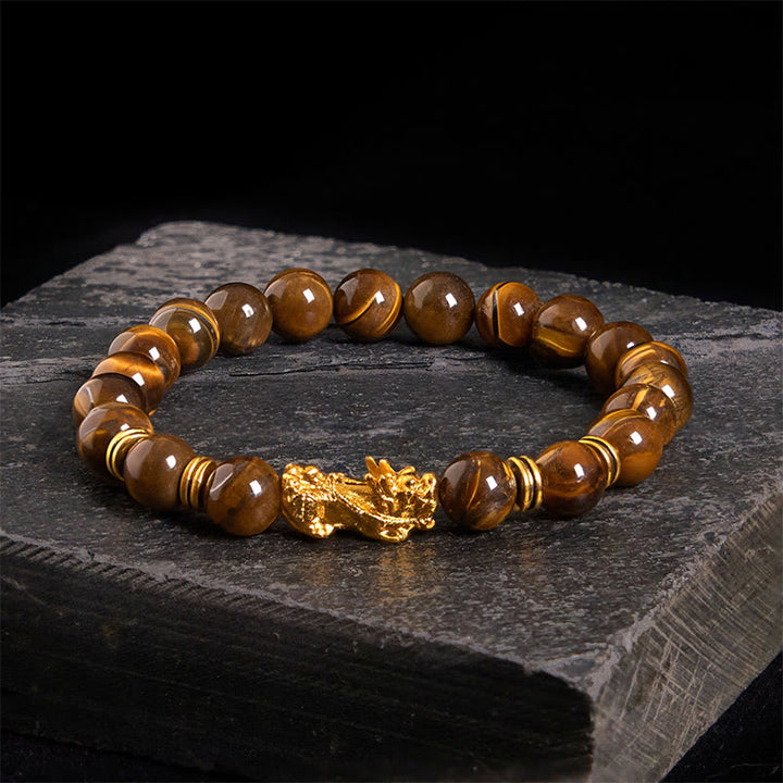 Buddha Stones Various Color Tiger Eye Beads Spacer Beads Pixiu Wealth Courage Bracelet - Yellow Tiger Eye(Wrist Circumference: 17-19cm) - image 15