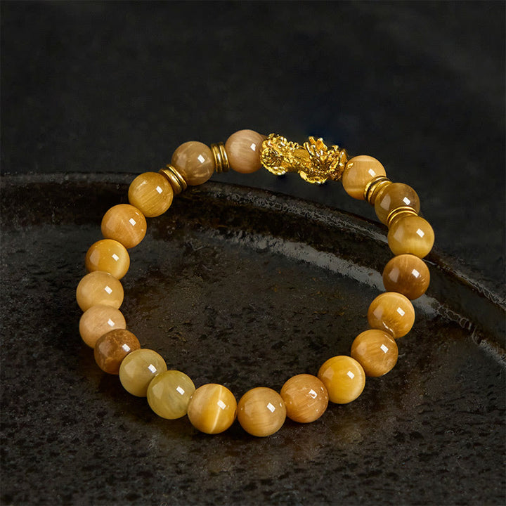 Buddha Stones Various Color Tiger Eye Beads Spacer Beads Pixiu Wealth Courage Bracelet - image 7