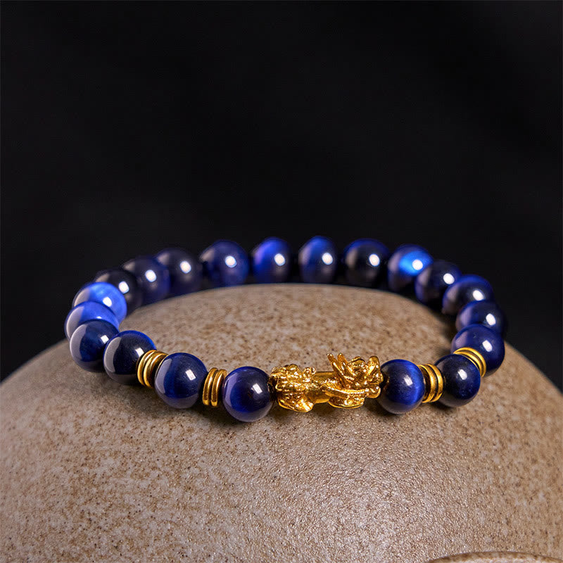Buddha Stones Various Color Tiger Eye Beads Spacer Beads Pixiu Wealth Courage Bracelet - image 12