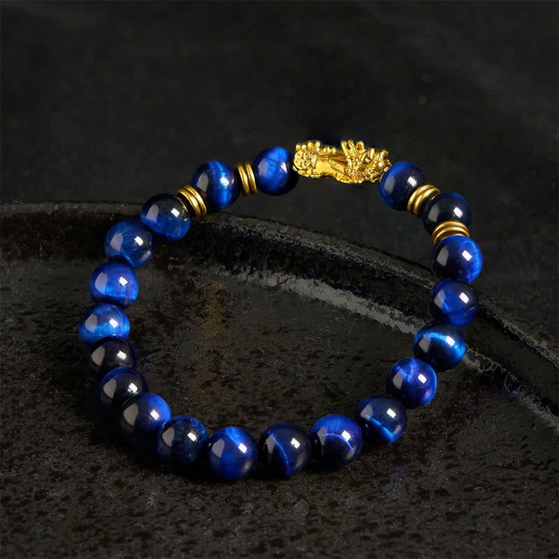 Buddha Stones Various Color Tiger Eye Beads Spacer Beads Pixiu Wealth Courage Bracelet - image 11