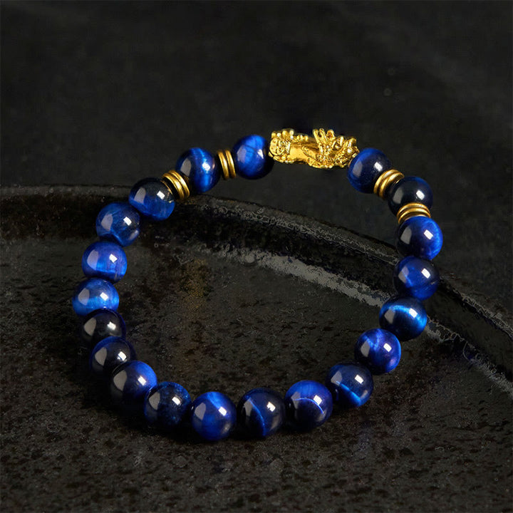 Buddha Stones Various Color Tiger Eye Beads Spacer Beads Pixiu Wealth Courage Bracelet - image 11