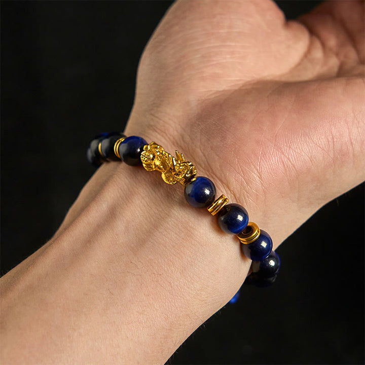 Buddha Stones Various Color Tiger Eye Beads Spacer Beads Pixiu Wealth Courage Bracelet - image 3