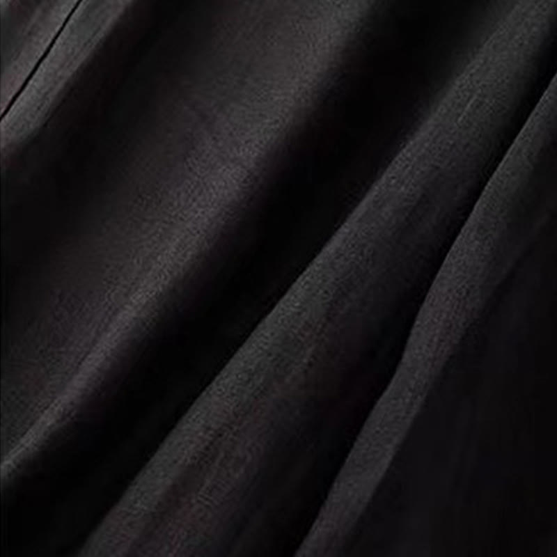 Buddha Stones Casual Solid Color One Button Women's Capri Wide Leg Pants With Pockets - image 10