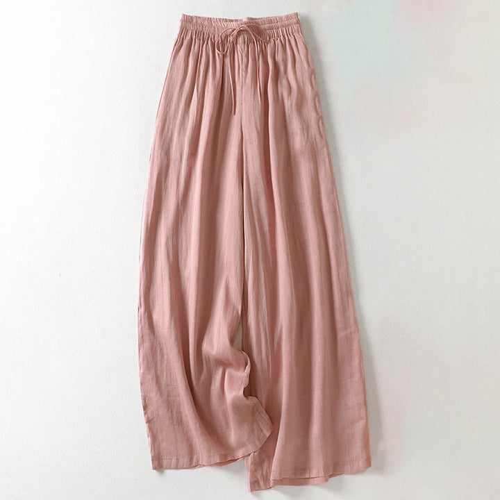 Buddha Stones Solid Color Lace-up Women's Wide Leg Pants - Pink - US8-10，UK/AU12-14，EU40-42 (2XL) - image 22