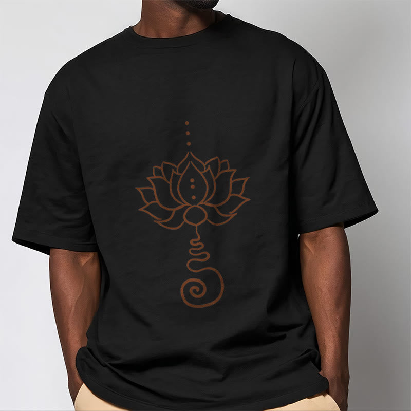 Buddha Stones Casual Lotus Design Cotton Tee T-shirt - image 5